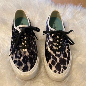 SeaVees for JCrew Velvet Animal Print Sneakers, Womens Size 7